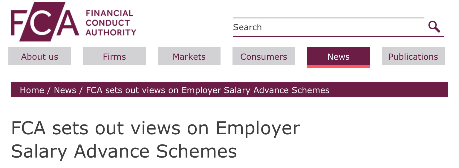 Employer Salary Advance Schemes – FCA view – PAYadvice.UK